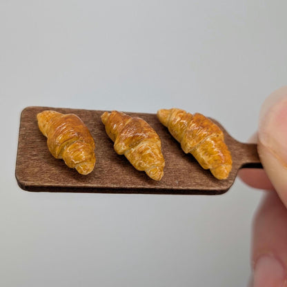 Dollhouse Croissants | 1:12 Scale Miniatures | Polymer Clay Breakfast Pastries | Mini Dollhouse Kitchen Decor