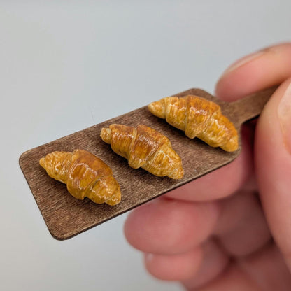 Dollhouse Croissants | 1:12 Scale Miniatures | Polymer Clay Breakfast Pastries | Mini Dollhouse Kitchen Decor