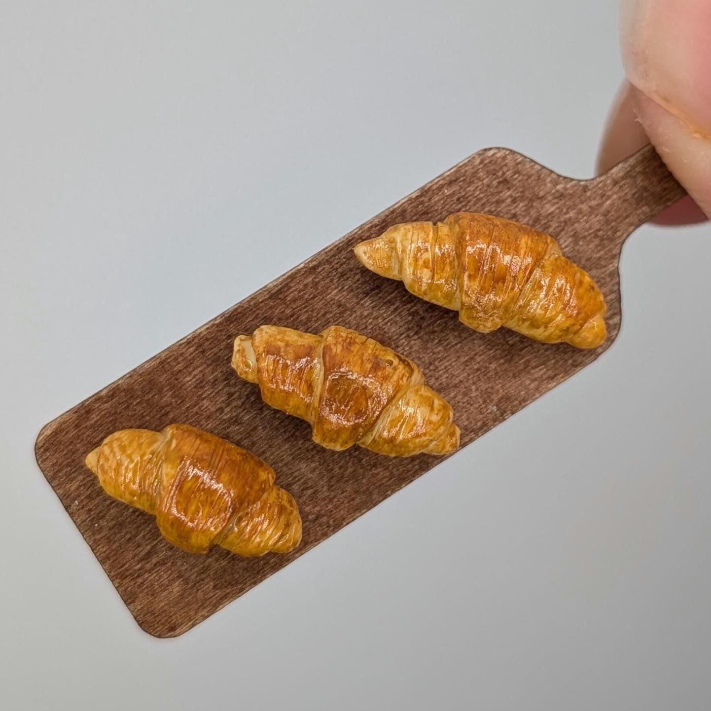 Dollhouse Croissants | 1:12 Scale Miniatures | Polymer Clay Breakfast Pastries | Mini Dollhouse Kitchen Decor