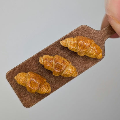 Dollhouse Croissants | 1:12 Scale Miniatures | Polymer Clay Breakfast Pastries | Mini Dollhouse Kitchen Decor