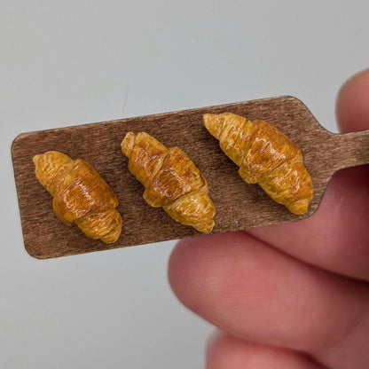 Dollhouse Croissants | 1:12 Scale Miniatures | Polymer Clay Breakfast Pastries | Mini Dollhouse Kitchen Decor