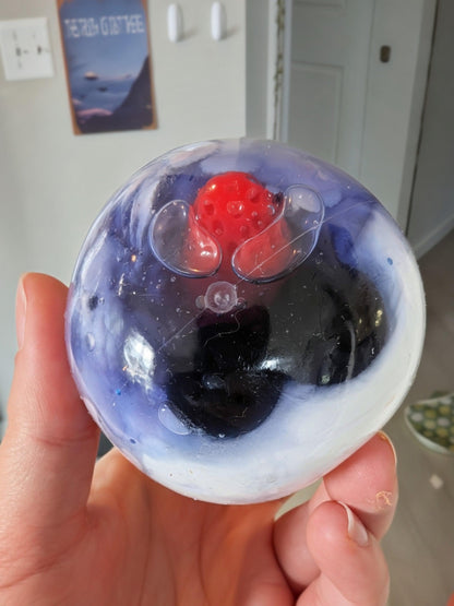 Berry Cheesecake Stress Ball | Handmade Fruit Squishy Toy | Stress Relieving Food Fidget