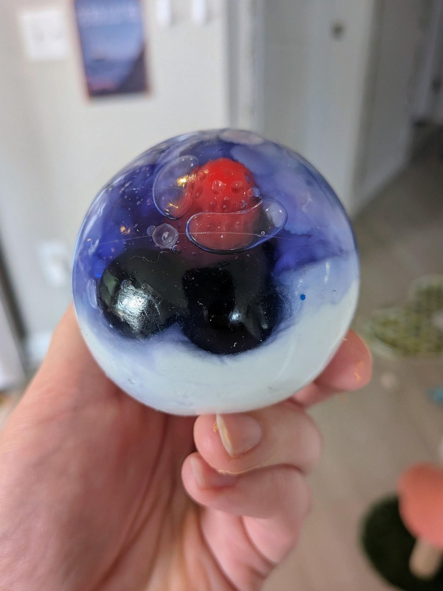 Berry Cheesecake Stress Ball | Handmade Fruit Squishy Toy | Stress Relieving Food Fidget