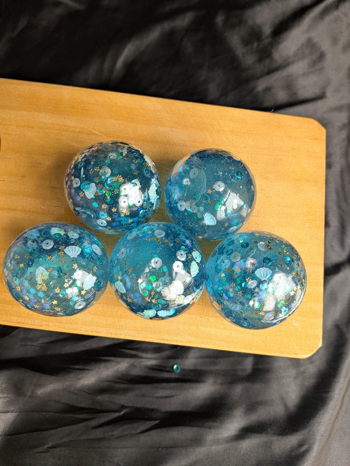 Silky Core Ocean Sparkle Squishy | Soft Coconut Oil Stress Ball