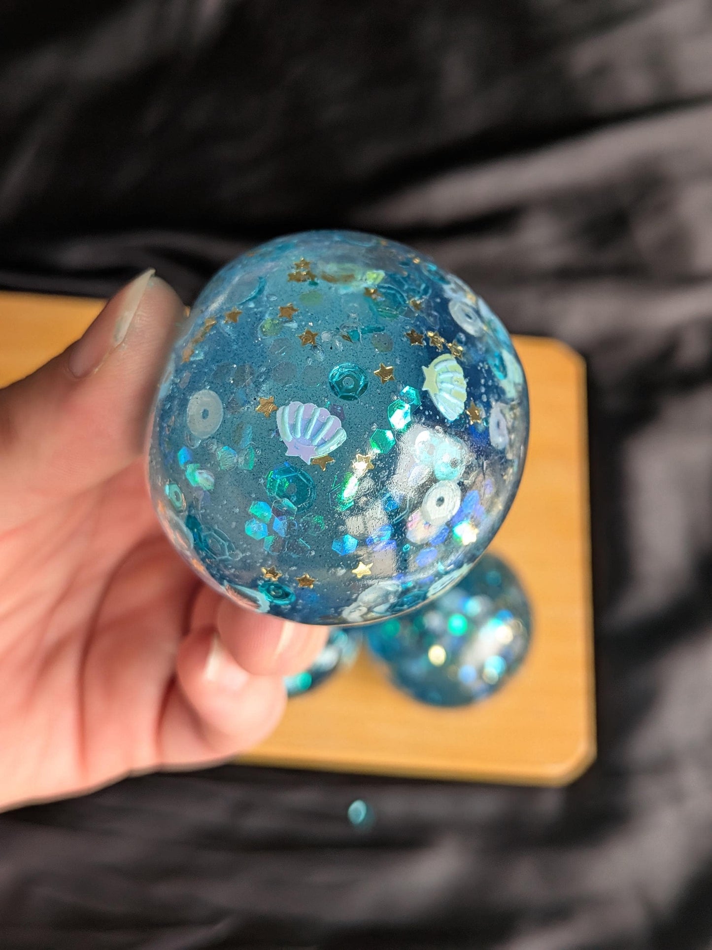 Silky Core Ocean Sparkle Squishy | Soft Coconut Oil Stress Ball