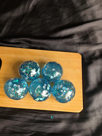Silky Core Ocean Sparkle Squishy | Soft Coconut Oil Stress Ball