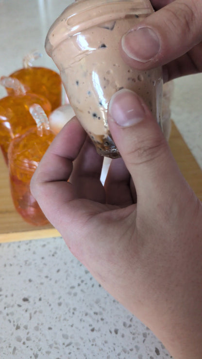 Brown Sugar Boba Stress Ball | Handmade Drink Squishy Toy | Stress Relieving Food Fidget