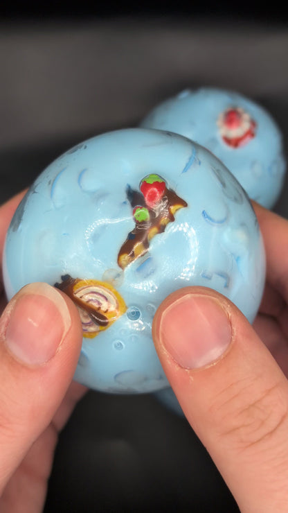 Fruity Pastry Crunch Squishy Toy | Handmade Asmr Stress Ball | Stress Relieving Food Fidget