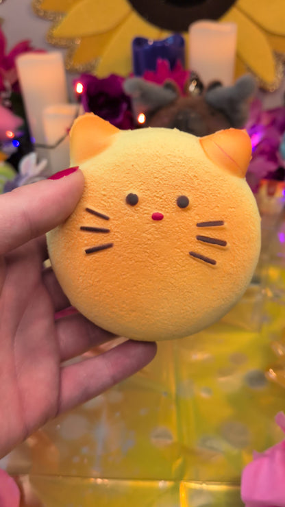 Cat Bread Slow-Rise Squishy Toy | PU Soft Foam Squeeze Toy | Sweet Kawaii Bakery