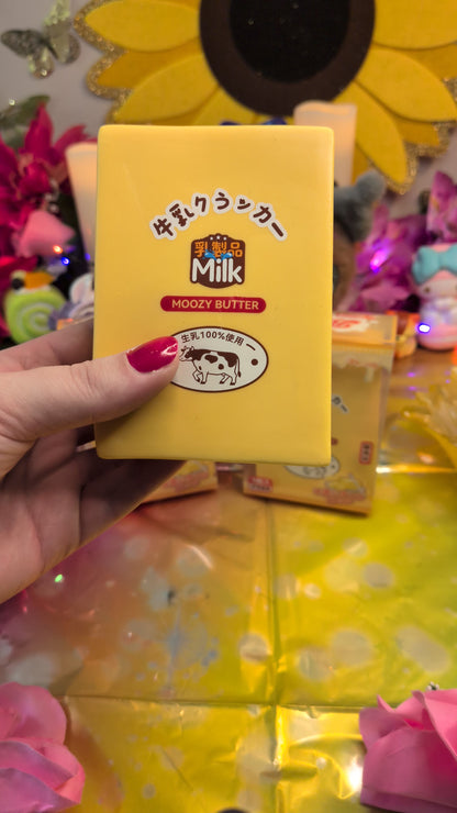 Moozy Butter Block Slow-Rise Squishy Toy | PU Soft Foam Squeeze Toy | Sweet Kawaii Bakery