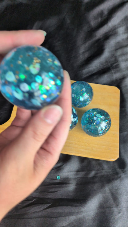 Silky Core Ocean Sparkle Squishy | Soft Coconut Oil Stress Ball