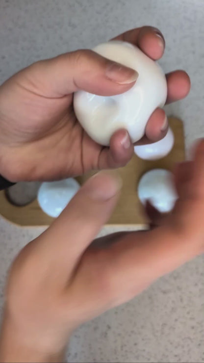 Sticky Milk Bun Squishy Toy | Handmade Fruit Stress Ball | Stress Relieving Food Fidget