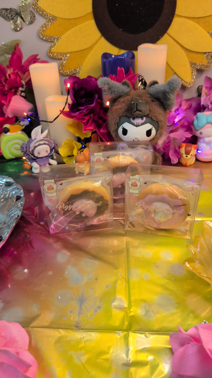 Rare Squishy Kingdom Piggy Donut Slow-Rise Squishy Toy | PU Soft Foam Squeeze Toy | Sweet Kawaii Bakery