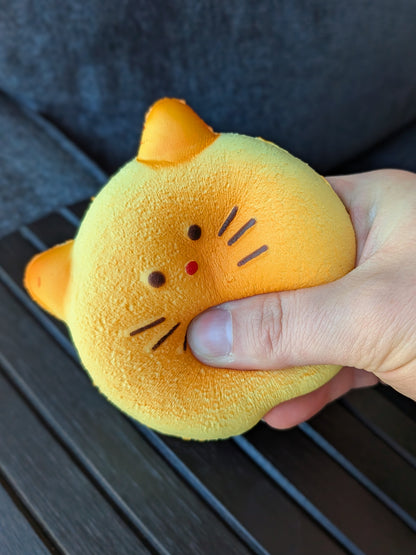 Cat Bread Slow-Rise Squishy Toy | PU Soft Foam Squeeze Toy | Sweet Kawaii Bakery