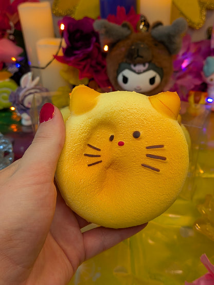 Cat Bread Slow-Rise Squishy Toy | PU Soft Foam Squeeze Toy | Sweet Kawaii Bakery