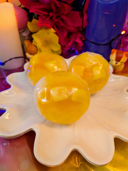 Mango Sticky Rice Squishy Toy | Handmade Moldable Stress Ball | Stress Relieving Food Fidget