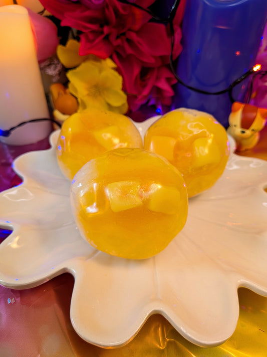 Mango Sticky Rice Squishy Toy | Handmade Moldable Stress Ball | Stress Relieving Food Fidget