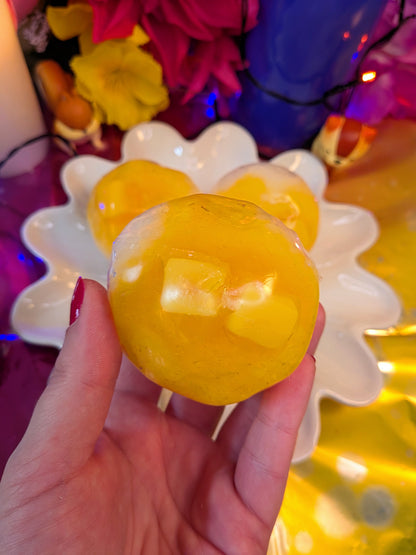 Mango Sticky Rice Squishy Toy | Handmade Moldable Stress Ball | Stress Relieving Food Fidget