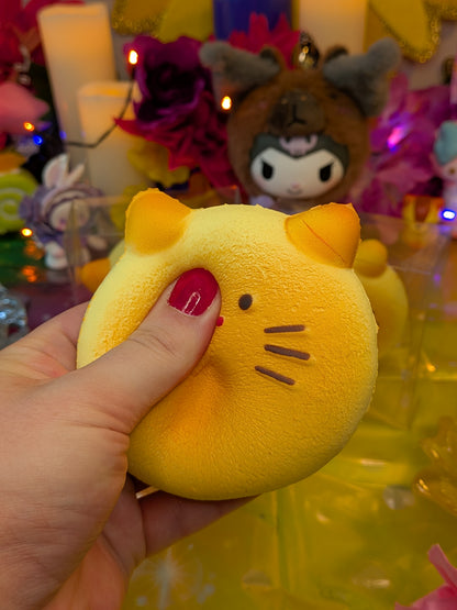 Cat Bread Slow-Rise Squishy Toy | PU Soft Foam Squeeze Toy | Sweet Kawaii Bakery