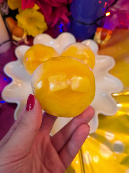 Mango Sticky Rice Squishy Toy | Handmade Moldable Stress Ball | Stress Relieving Food Fidget