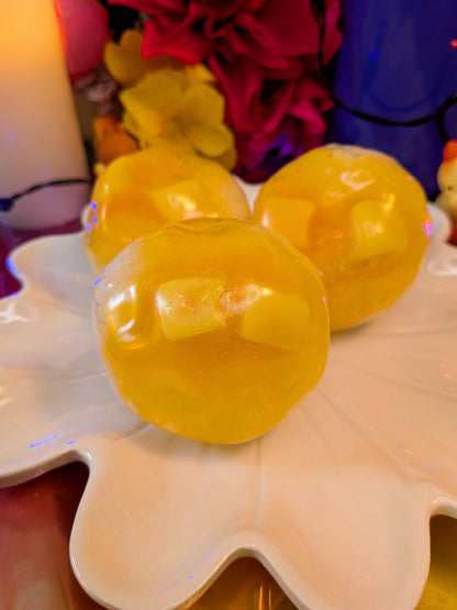 Mango Sticky Rice Squishy Toy | Handmade Moldable Stress Ball | Stress Relieving Food Fidget