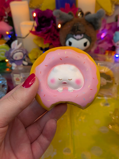 Rare Squishy Kingdom Piggy Donut Slow-Rise Squishy Toy | PU Soft Foam Squeeze Toy | Sweet Kawaii Bakery