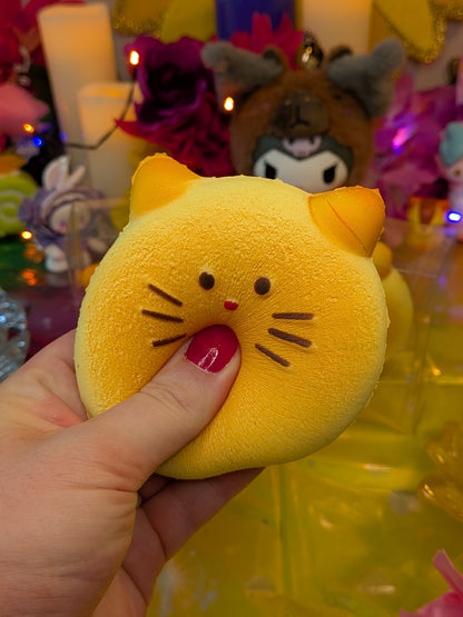 Cat Bread Slow-Rise Squishy Toy | PU Soft Foam Squeeze Toy | Sweet Kawaii Bakery