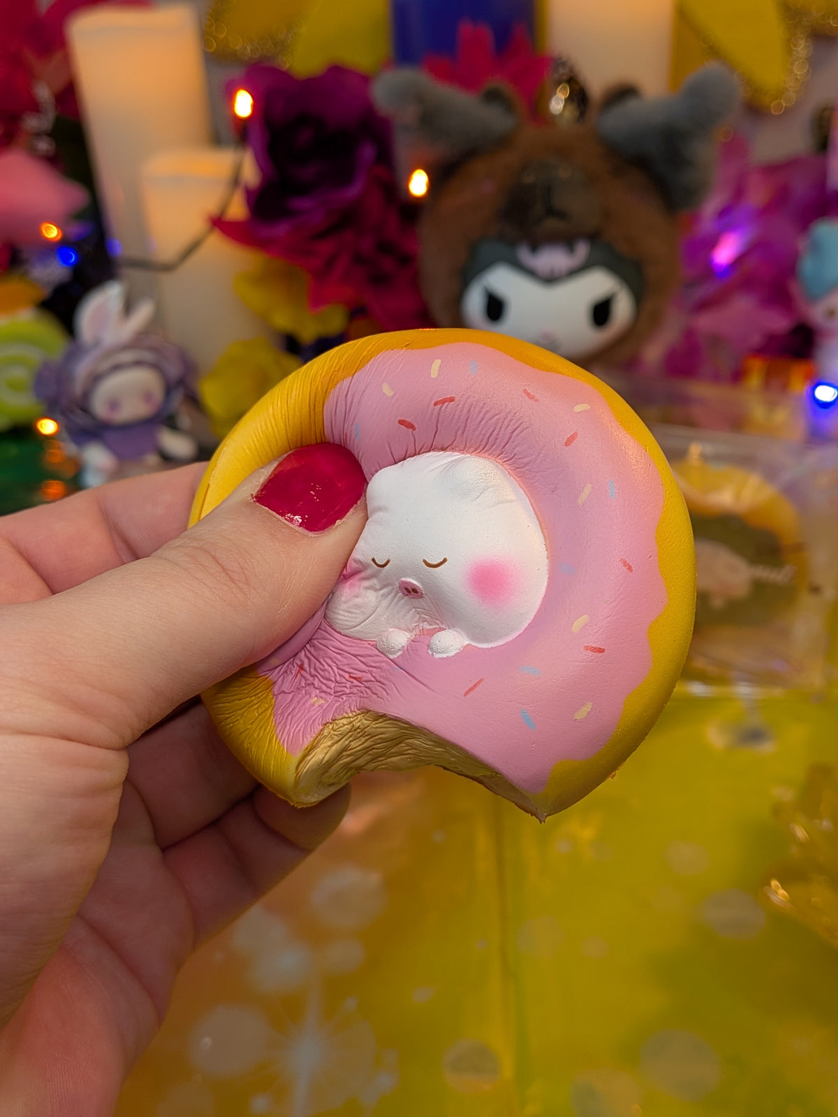 Rare Squishy Kingdom Piggy Donut Slow-Rise Squishy Toy | PU Soft Foam Squeeze Toy | Sweet Kawaii Bakery