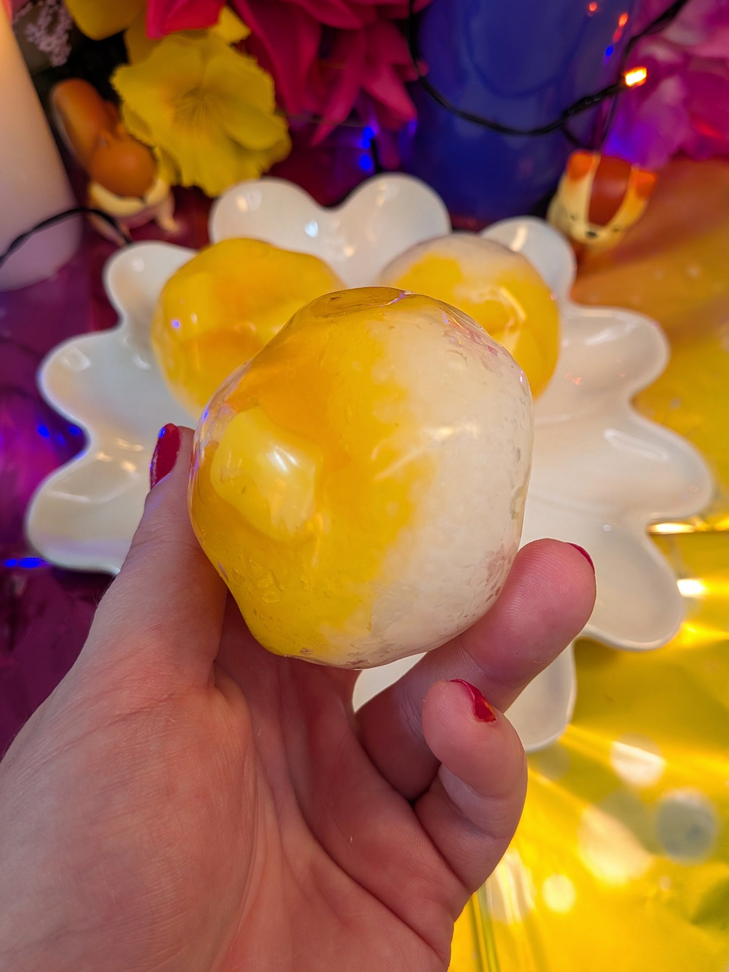 Mango Sticky Rice Squishy Toy | Handmade Moldable Stress Ball | Stress Relieving Food Fidget