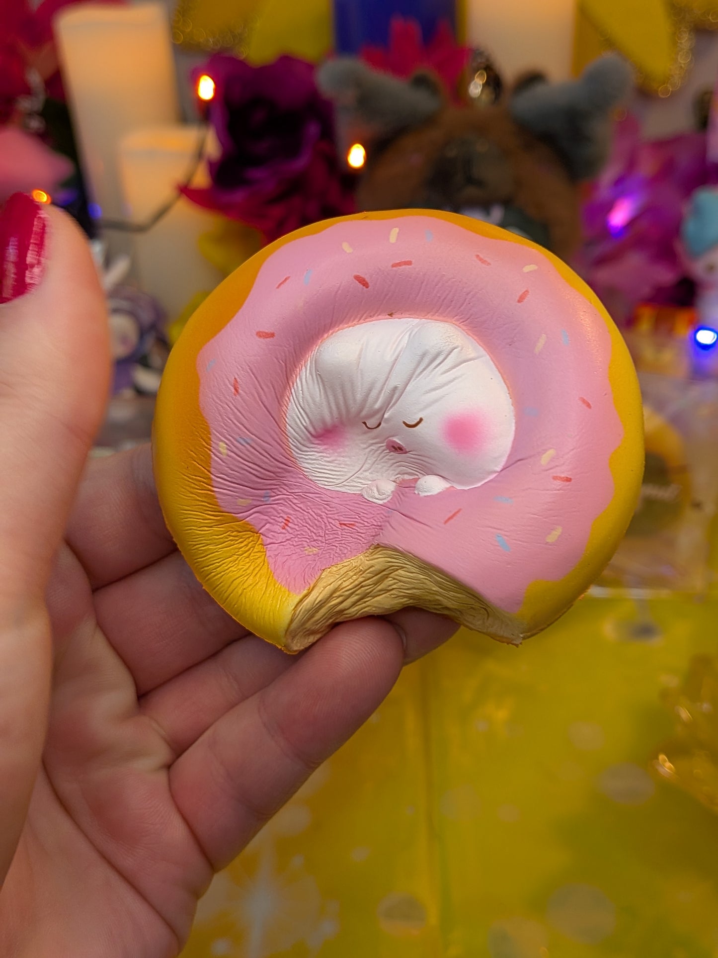 Rare Squishy Kingdom Piggy Donut Slow-Rise Squishy Toy | PU Soft Foam Squeeze Toy | Sweet Kawaii Bakery