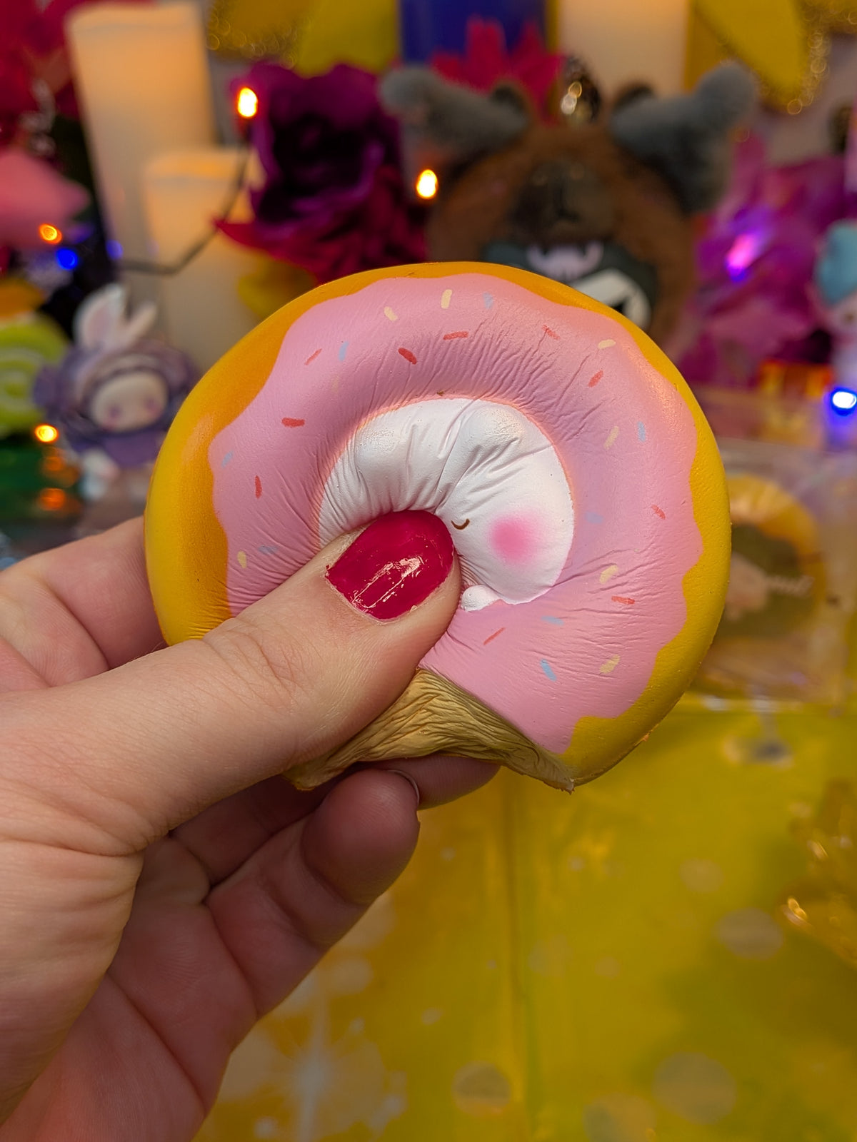 Rare Squishy Kingdom Piggy Donut Slow-Rise Squishy Toy | PU Soft Foam Squeeze Toy | Sweet Kawaii Bakery
