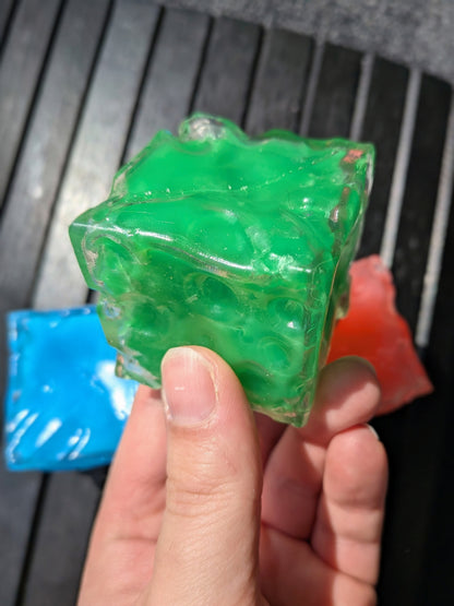 Vaseline Cheese Cube Squishy | Handmade Moldable Stress Ball | Stress Relieving Food Fidget